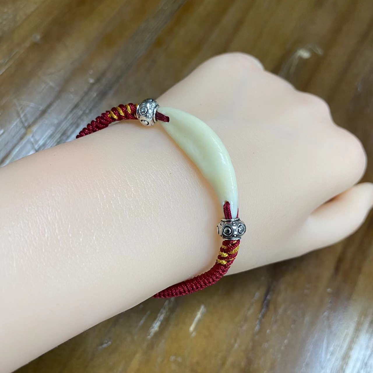 藏银手脚真黑狗牙创意饰品獒牙男女士链子绳子长短可调节服饰挂件