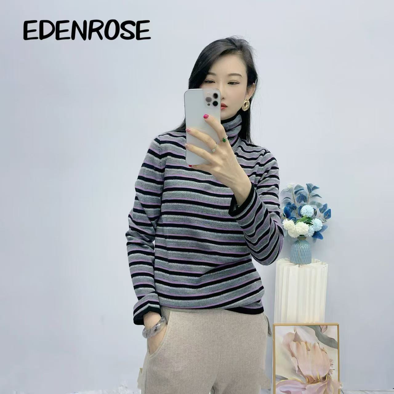 EDENROSE伊丹诺思羊毛毛衣针织百搭EBQ156-3