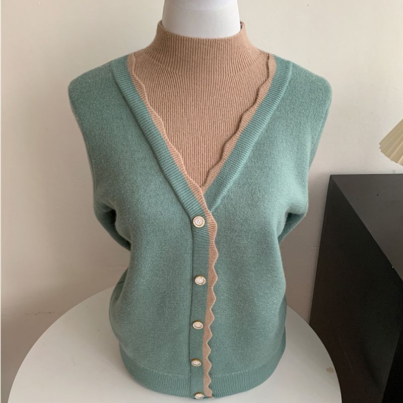 中老年女冬装加绒加厚毛衣打底衫洋气妈妈秋冬一体绒针织保暖内搭