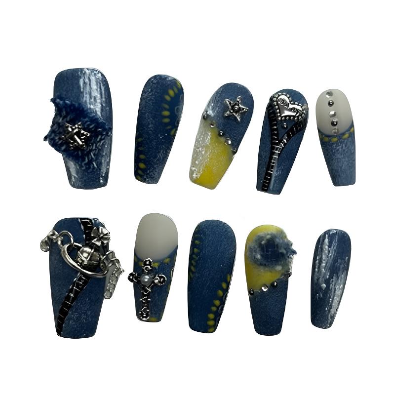 纯手工欧美纯欲磨砂辣妹 穿戴甲 免拆洗穿戴甲