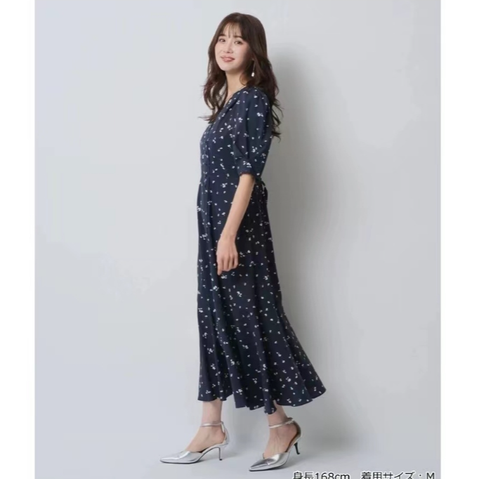 『咸鱼日单』千金家V领泡泡袖印花连衣裙