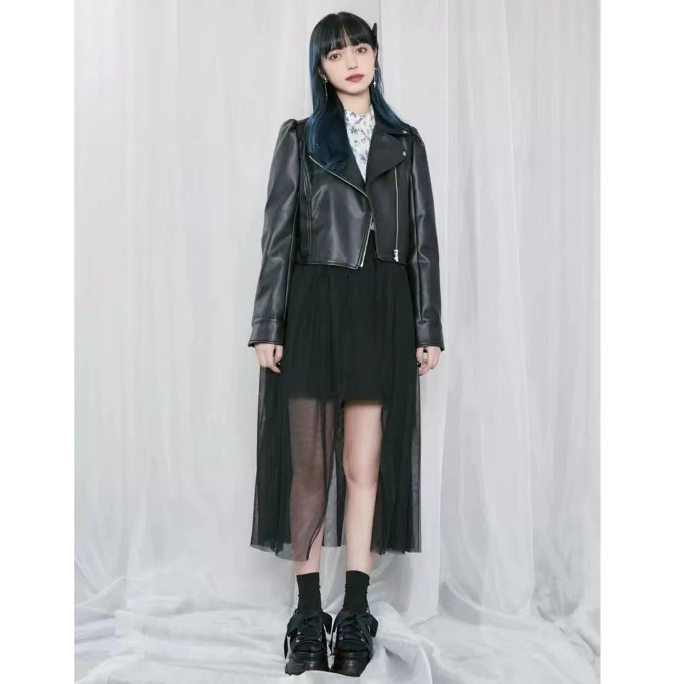 『咸鱼日单』E家可拆卸薄纱皮机车外套