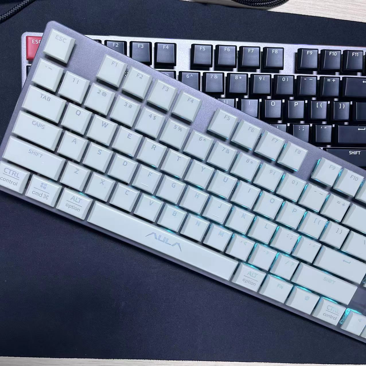 95新 AULA/狼蛛 F2090有线 【单光 机械键盘 不带接收器】