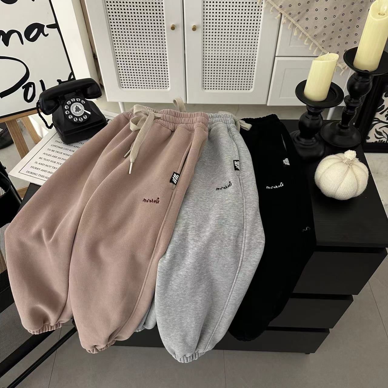 YZYX   2024冬季新款前后刺绣加绒加厚休闲裤  88050