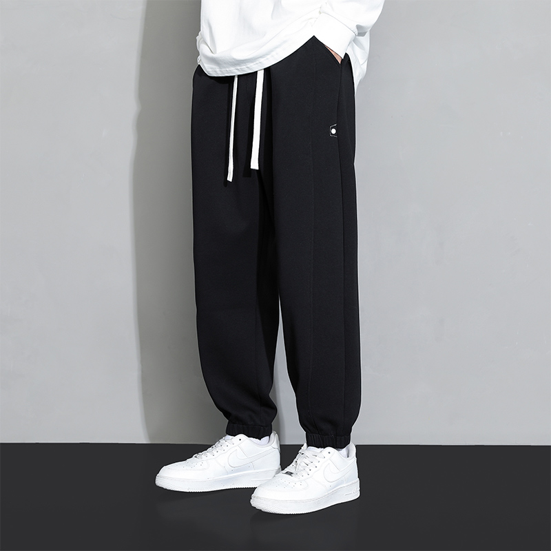 春秋男女士时尚百搭潮流休闲宽松抽绳加绒加厚大码韩版保暖休闲裤