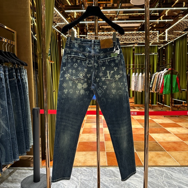 强【6号链接早秋牛仔裤】新款潮牌重工定制洗水百搭牛仔裤(77011)