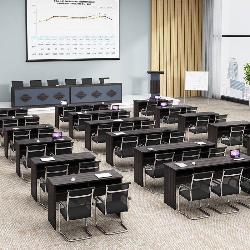 培训桌简约现代长条桌双人三人位会议室培训机构桌椅主席台演讲台