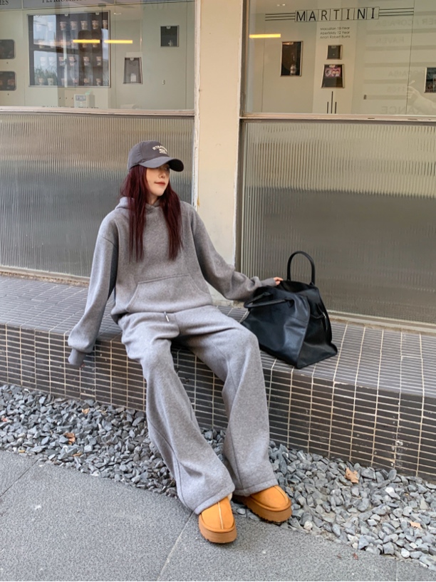 时尚套装灰色秋冬百搭宽松运动#2811