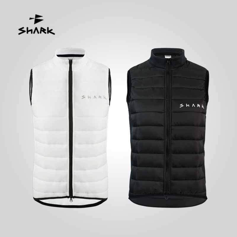 SHARK鲨鱼冬季棉马甲运动户外防风保暖男女公路车双拉链骑行服