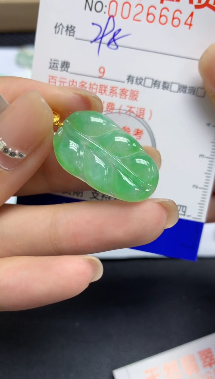 【闪购商品】翡翠颈饰18K金镶嵌天然A货翡翠