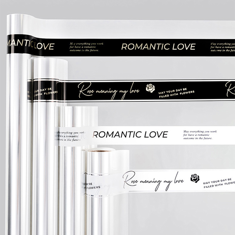 花喜爱花喜爱透明英文玻璃纸高透明防水塑料花束包装材料包装纸卷