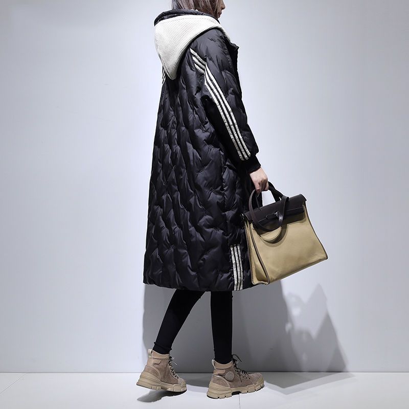 雅鹿90白鸭绒大牌羽绒服女中长款过膝韩货时尚休闲派克服大码显瘦