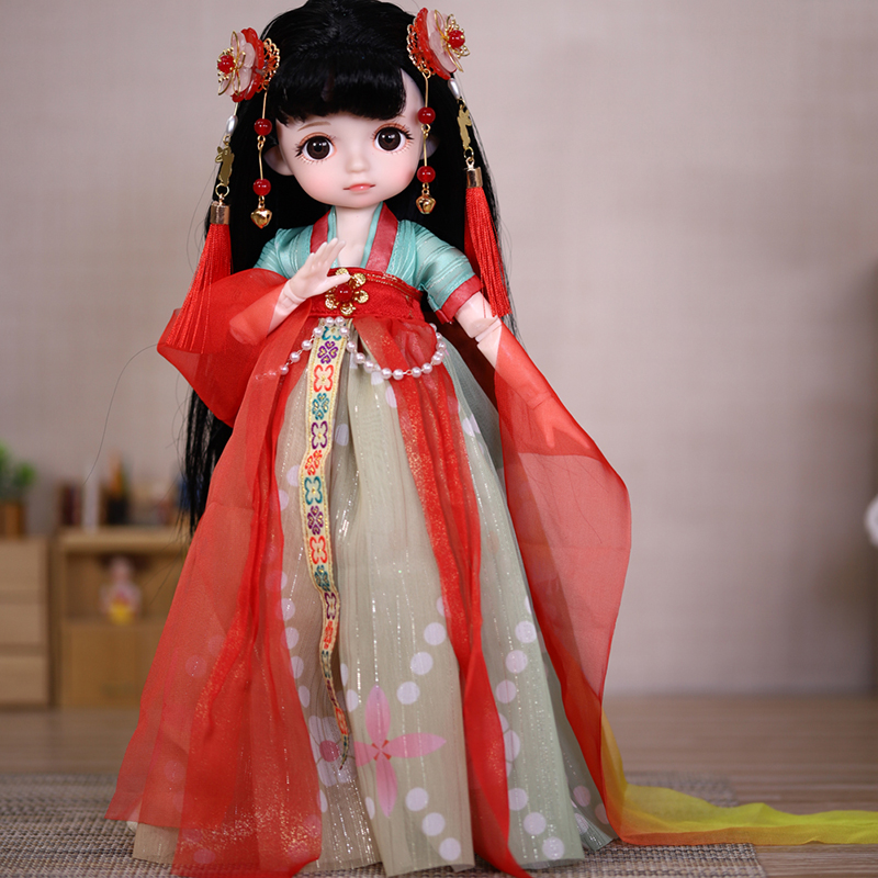 德必胜超长发-冰雪娃头28cm关节娃娃玩具仿真全套娃娃可换装改妆