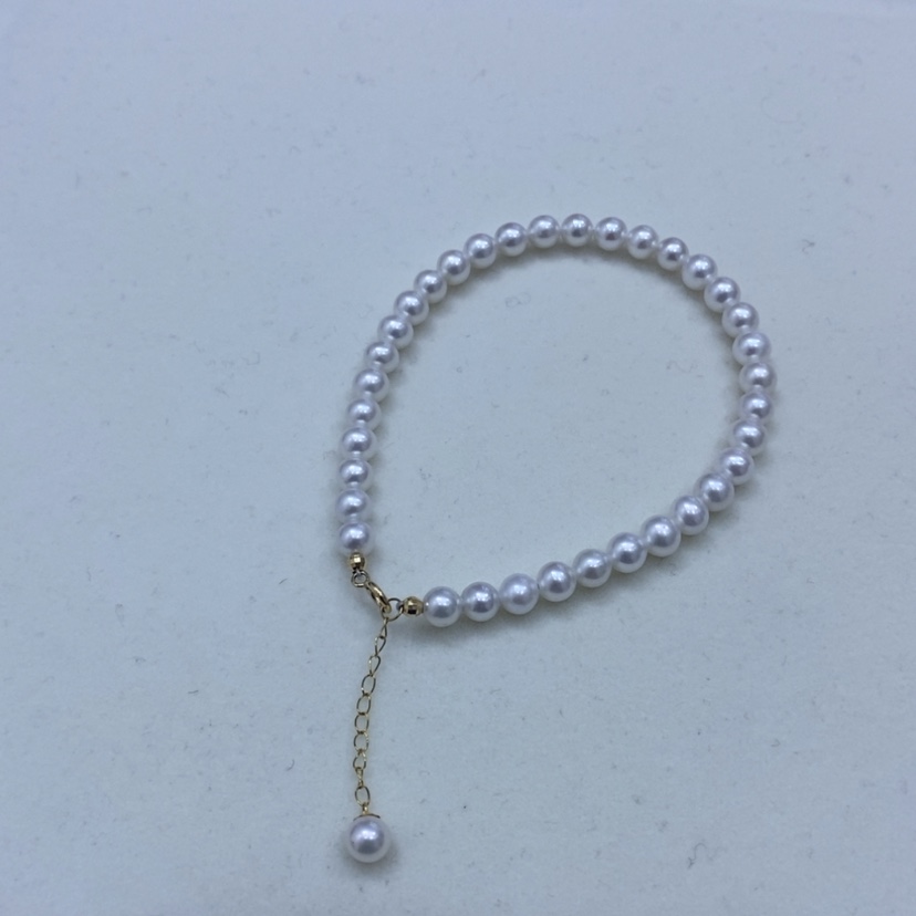 【闪购商品】淡水珍珠手绳18K金镶嵌咯**吱