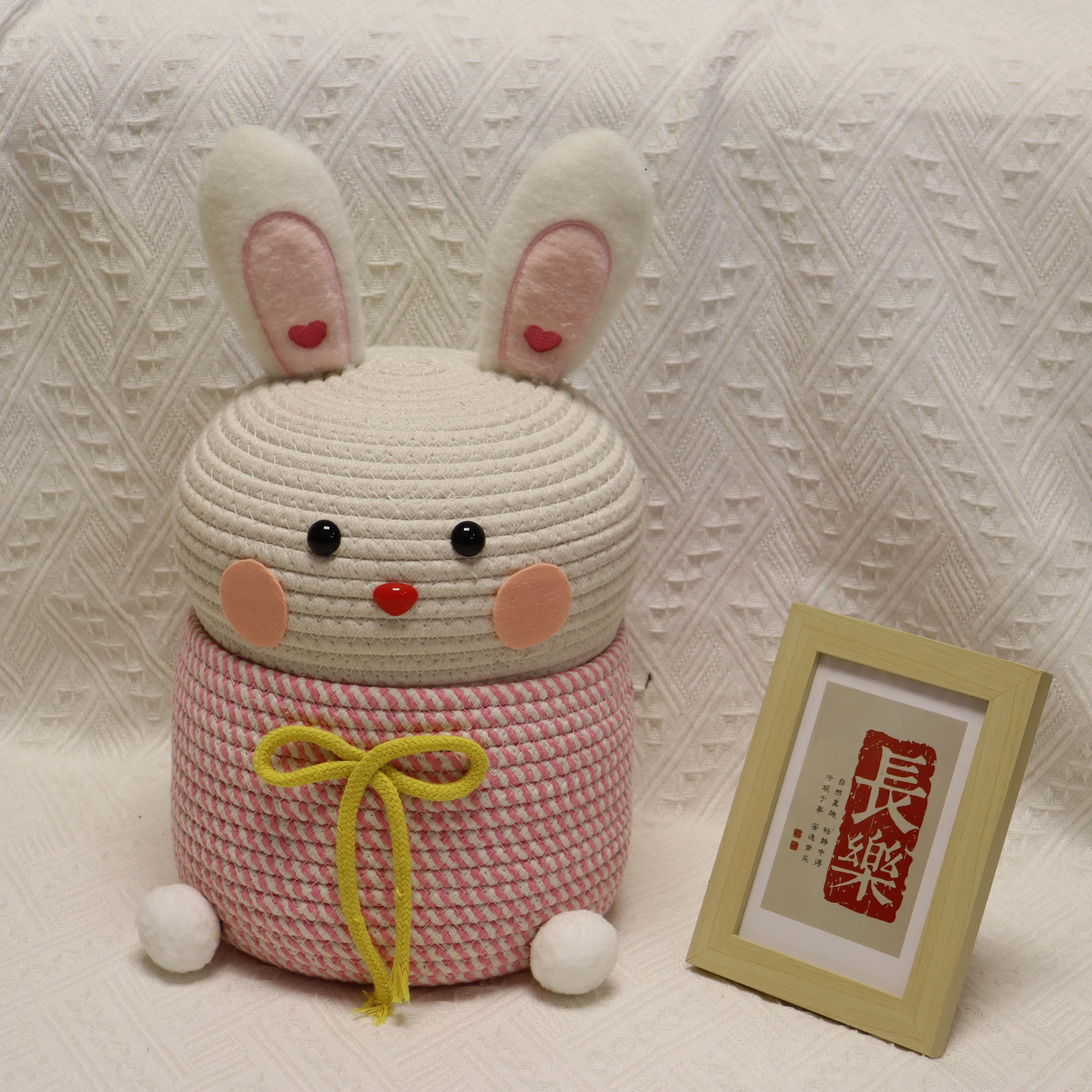 【书源】创意卡通可爱小兔子玄关简约家用置物收纳桶储物客厅收纳盒