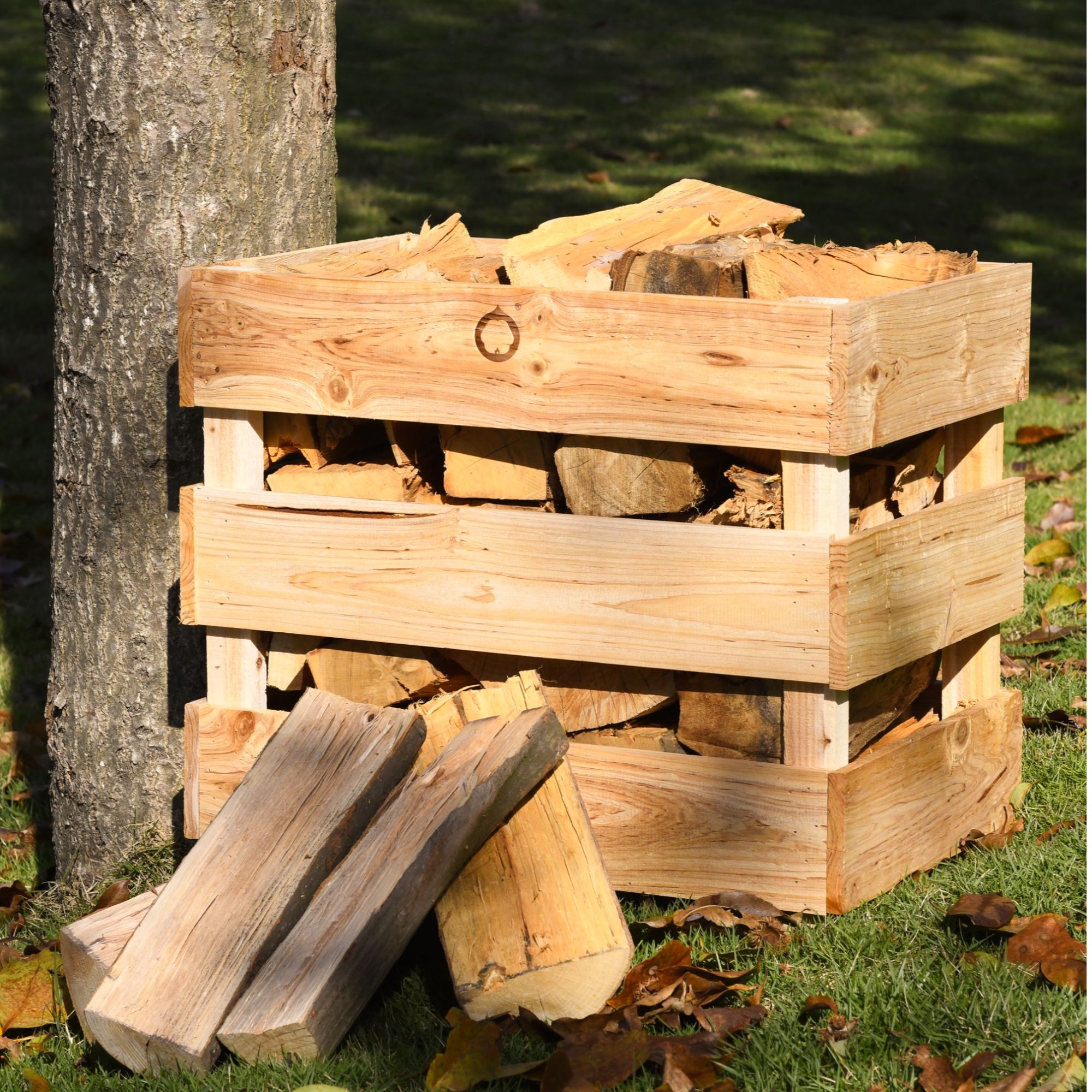 木箱装露营壁炉硬木柴火干柴耐烧热量大烟少篝火生火取暖农村劈柴