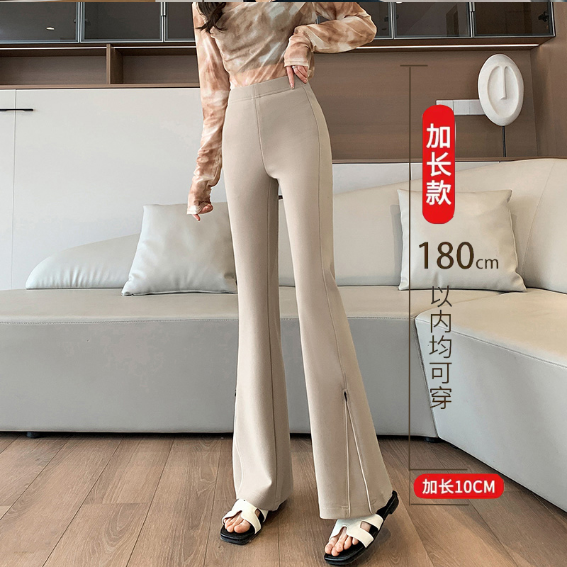 【高个子定制】加长女裤高腰开叉喇叭裤春秋显瘦175微喇裤休闲垂感