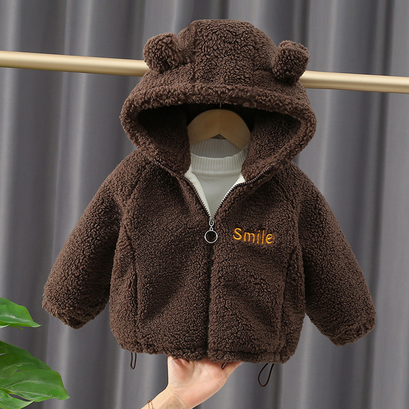 男童羊羔毛外套冬季儿童加厚上衣秋冬婴儿加绒加棉毛毛衣宝宝冬装