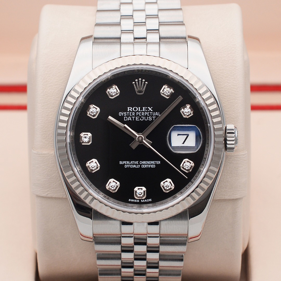 99新 Rolex/劳力士 泽泰 拆单/日志116234间白金黑盘原钻自动机械