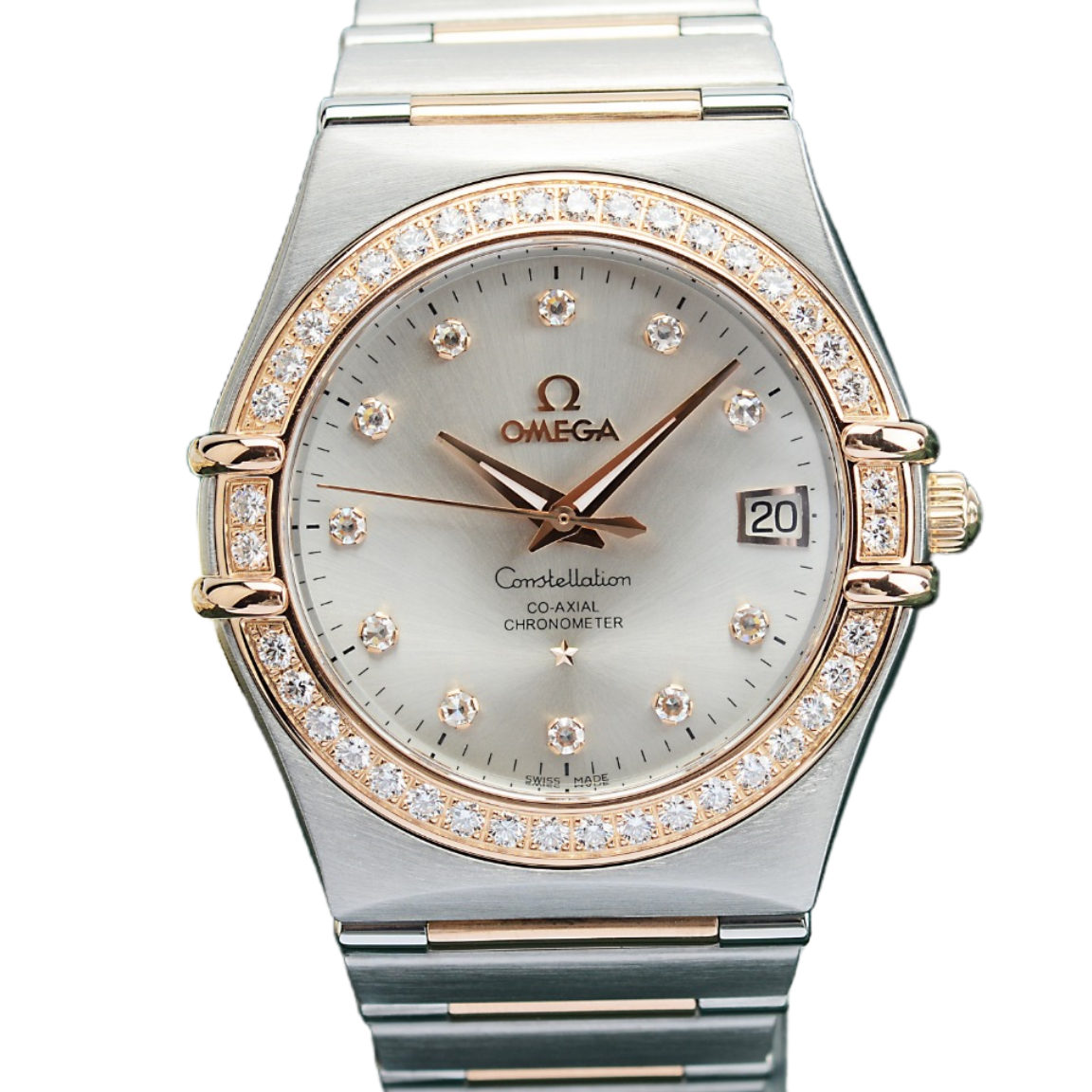 99新 Omega/欧米茄 泽泰/欧米茄/星座/间玫瑰金原钻/35.5mm/机械