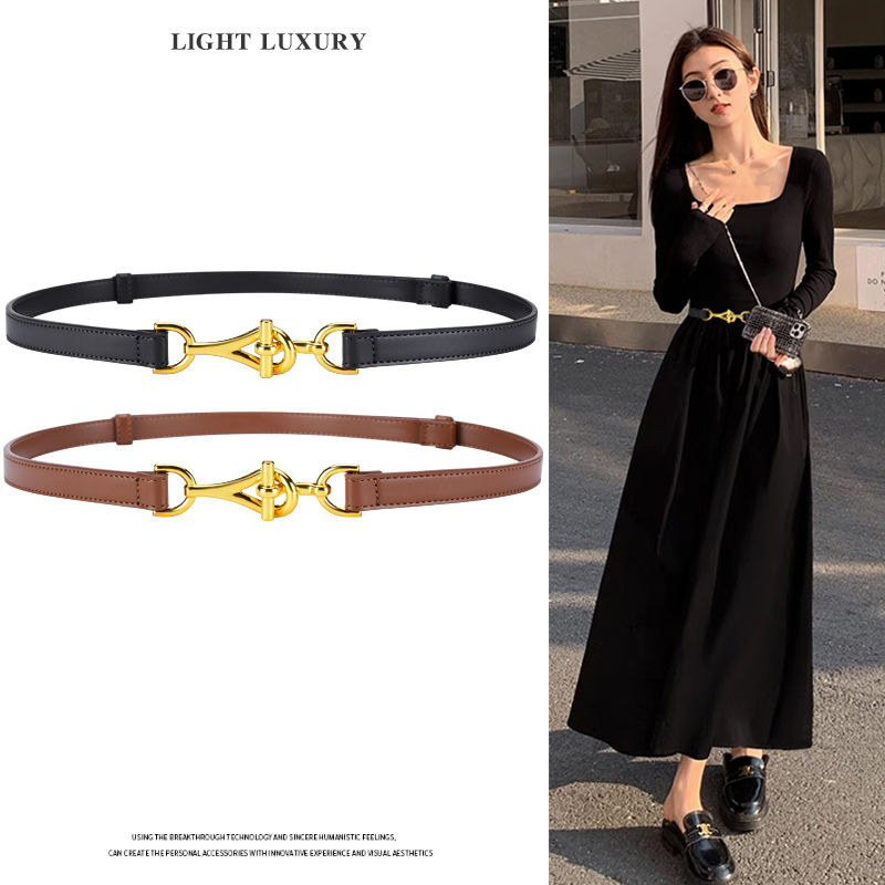 女士真皮牛皮腰带装饰百搭西装衬衫连衣裙收腰ins时尚简约皮带女