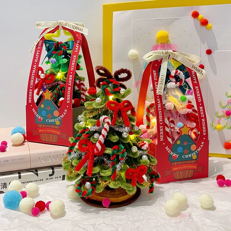 扭扭棒DIY氛围圣诞树花环节日创意礼物手工材料包圣诞老人装饰