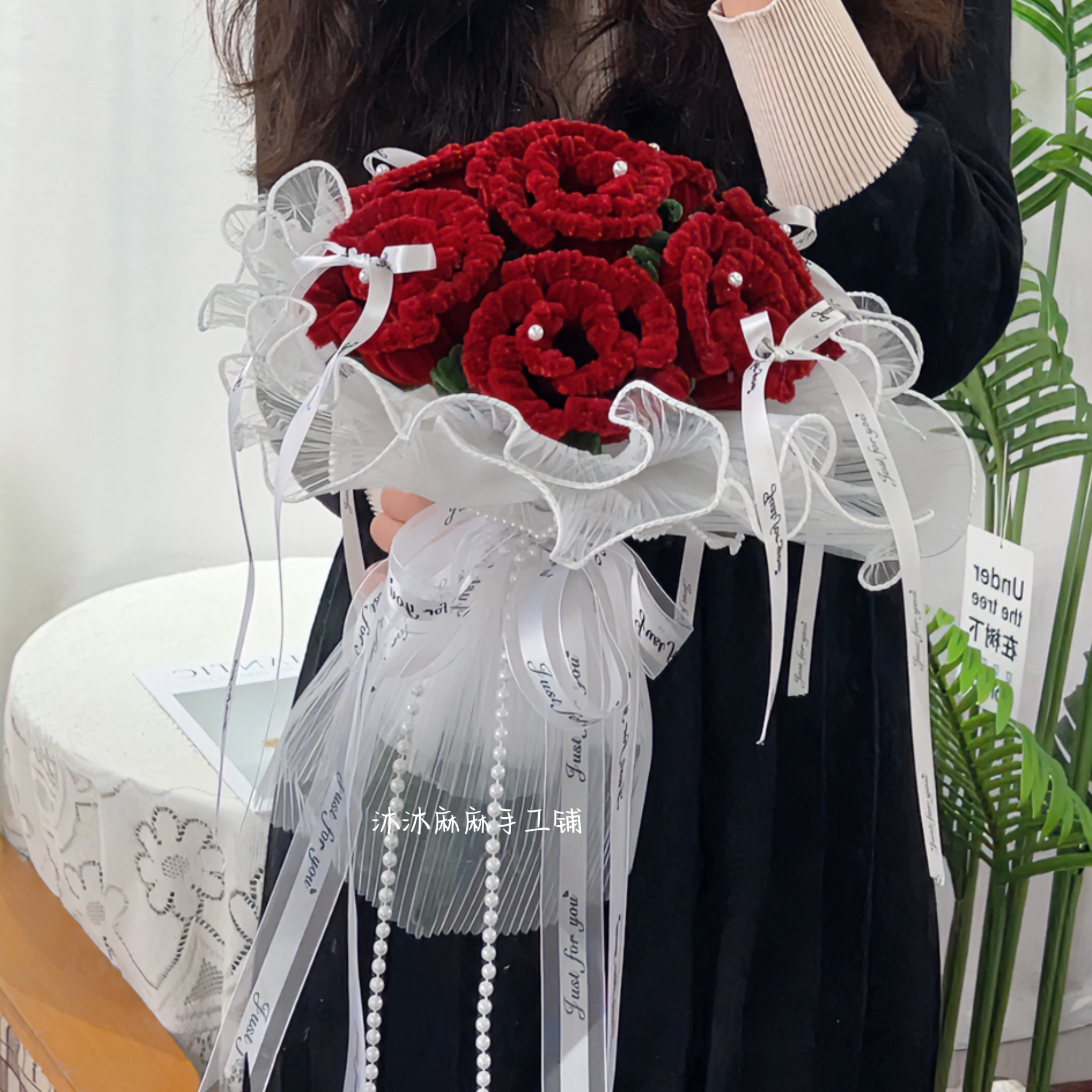 扭扭棒玫瑰手捧花DIY材料包自制花束新婚祝福送闺蜜朋友情人节