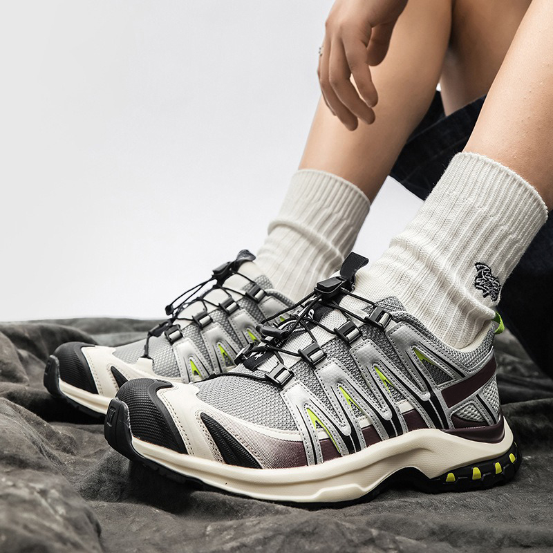 萨蒙蒙网面透气老爹鞋女2024夏新款时尚厚底情侣户外潮流跑步运动