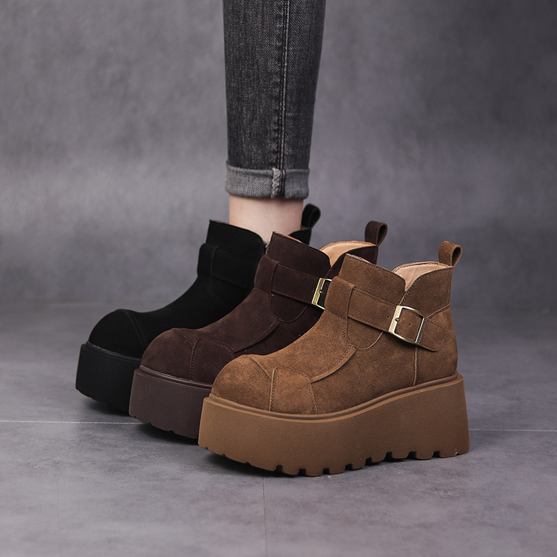 【听纯手工】冬季新款保暖搭子真皮雪地靴加绒加厚防滑雪地鞋  1035