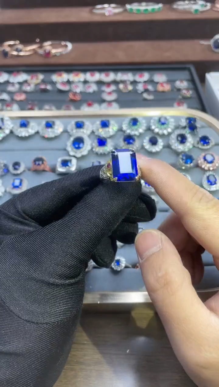 【闪购商品】蓝宝石戒指银S925镶嵌114