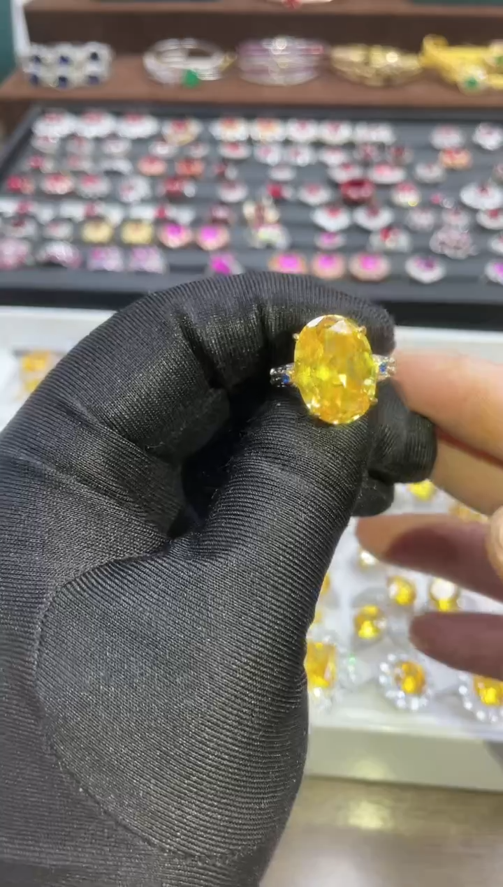 【闪购商品】蓝宝石戒指银S925镶嵌14