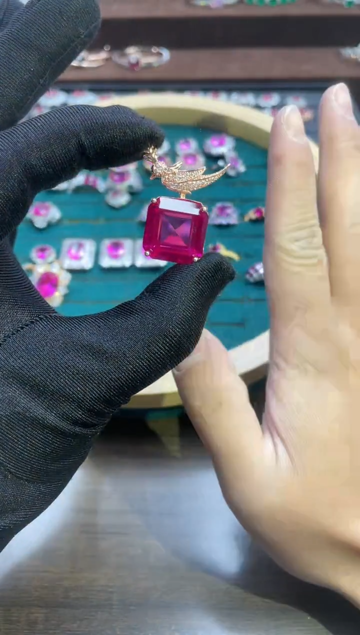 【闪购商品】红宝石吊坠(不含链)银S925镶嵌64