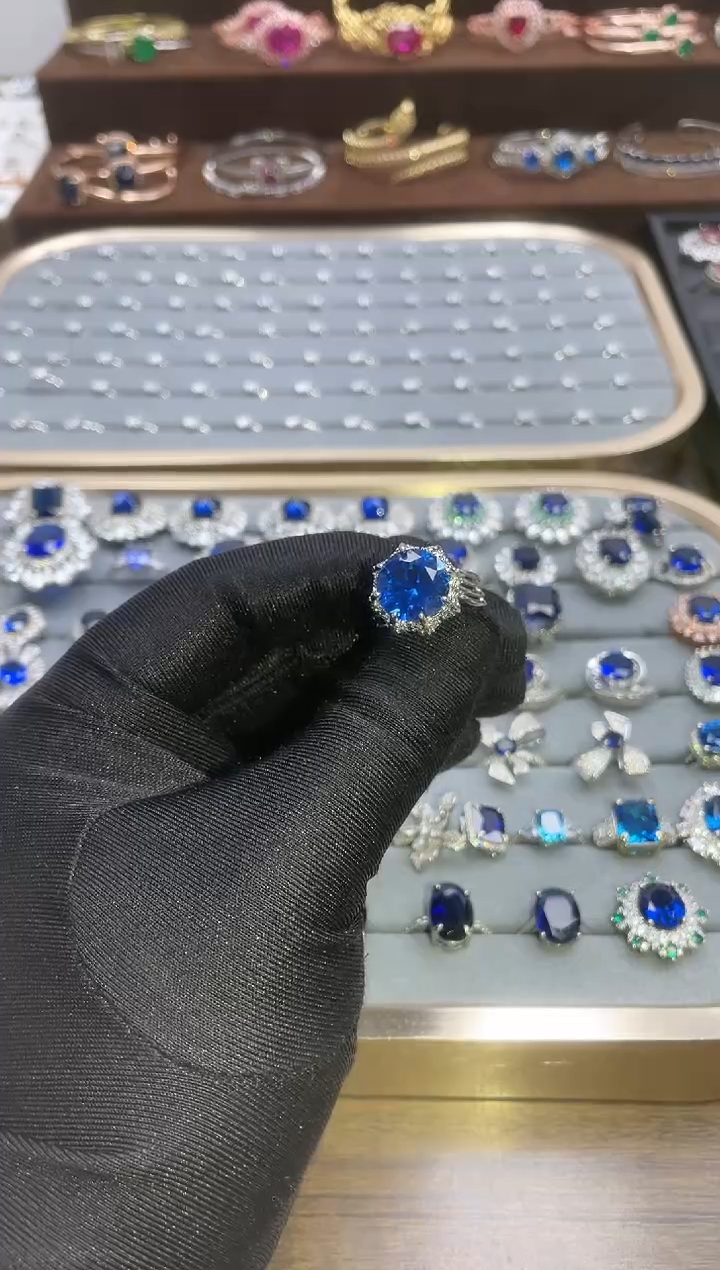 【闪购商品】蓝宝石戒指银S925镶嵌73