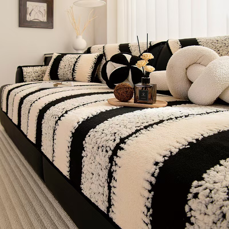 加厚毛绒沙发垫防滑坐垫轻奢高档沙发套罩盖布