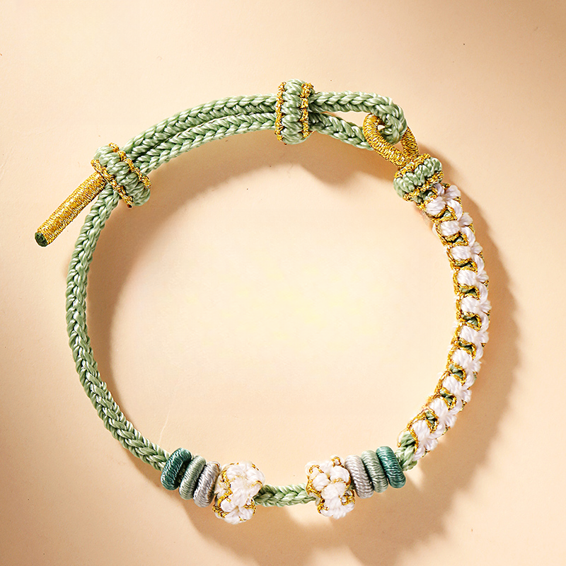 结伴儿 非金属布艺手链 2026新款铃兰花手链新款编织半成品可穿珠