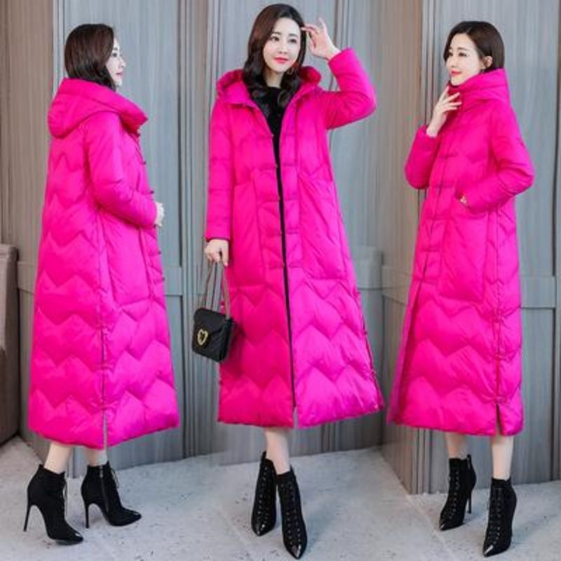 羽绒服女2023年新款复古中国民族风盘扣中长款过膝大码女装平湖MM