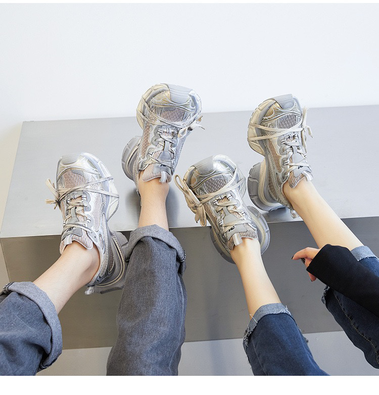 男女同款情侣复古做旧老爹鞋厚底增高百搭潮流运动鞋内增高休闲鞋