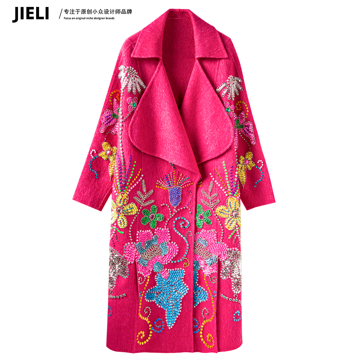 JIE LI/街力原创小众设计师时尚气质中长款大衣女A6701