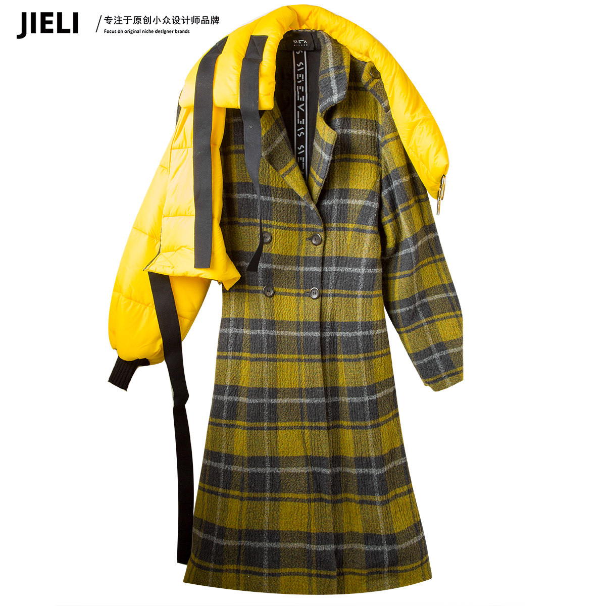 JIE LI/街力定制原创小众设计师时尚气质中长款大衣女Q061