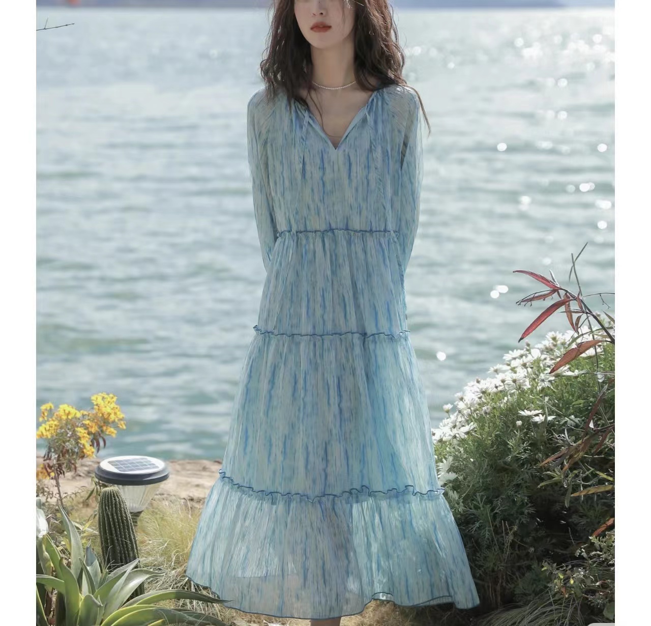 39-69直播链接 高端轻奢女装连衣裙网纱超仙气质黑色礼服碎花