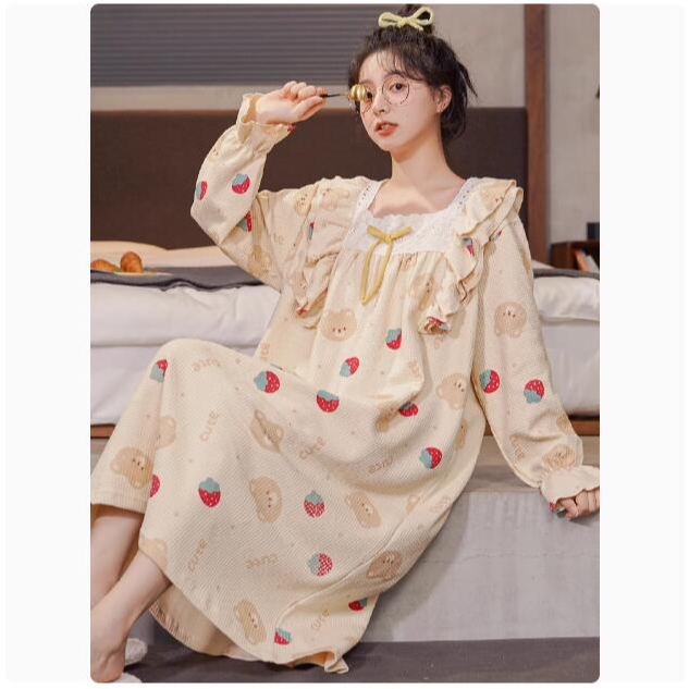 【品牌高货青伧 款多量少】长袖睡裙