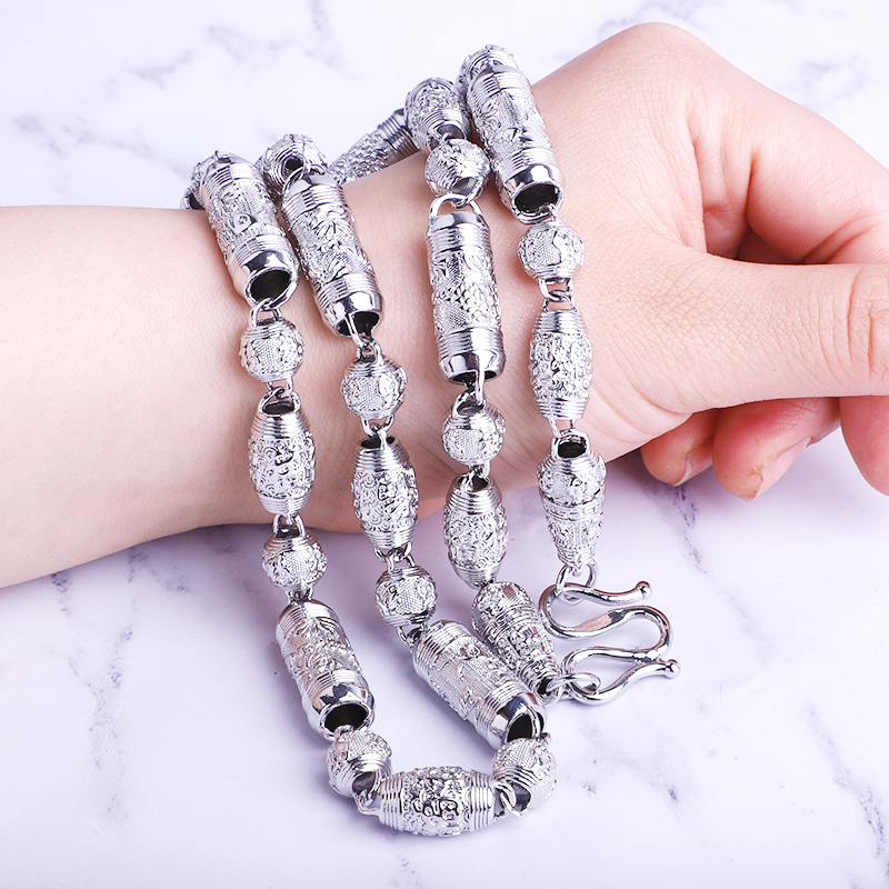 合金项链 年年有鱼三拼项链设计师款