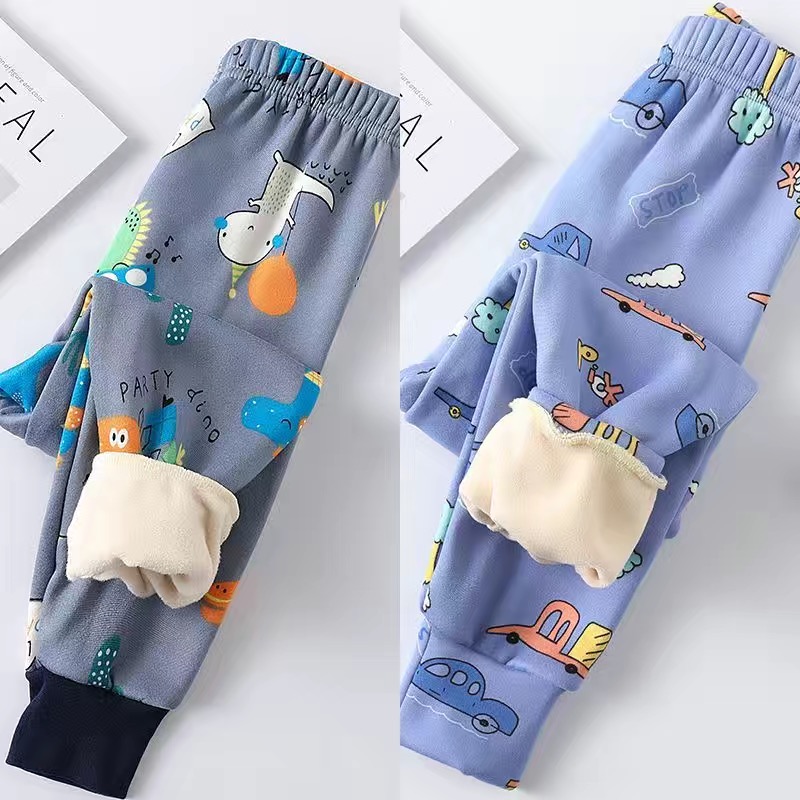儿童保暖裤加绒男童女童小孩宝宝打底裤加厚一体绒中大童秋冬内穿
