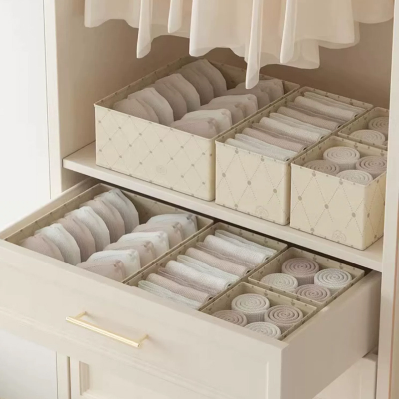 山茶花三件套收纳箱分格整理可折叠收纳神器便携式内裤内衣收纳盒