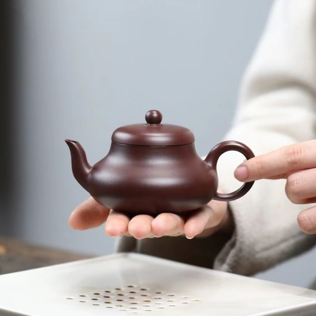 原矿老紫泥君德壶大容量中式纯手工泡茶壶家用复古紫砂壶ZH080