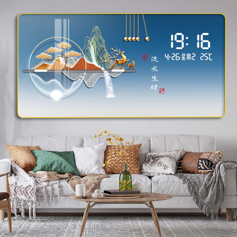 本格 数字万年历插电款客厅沙发背景墙装饰画现代简约餐厅卧室