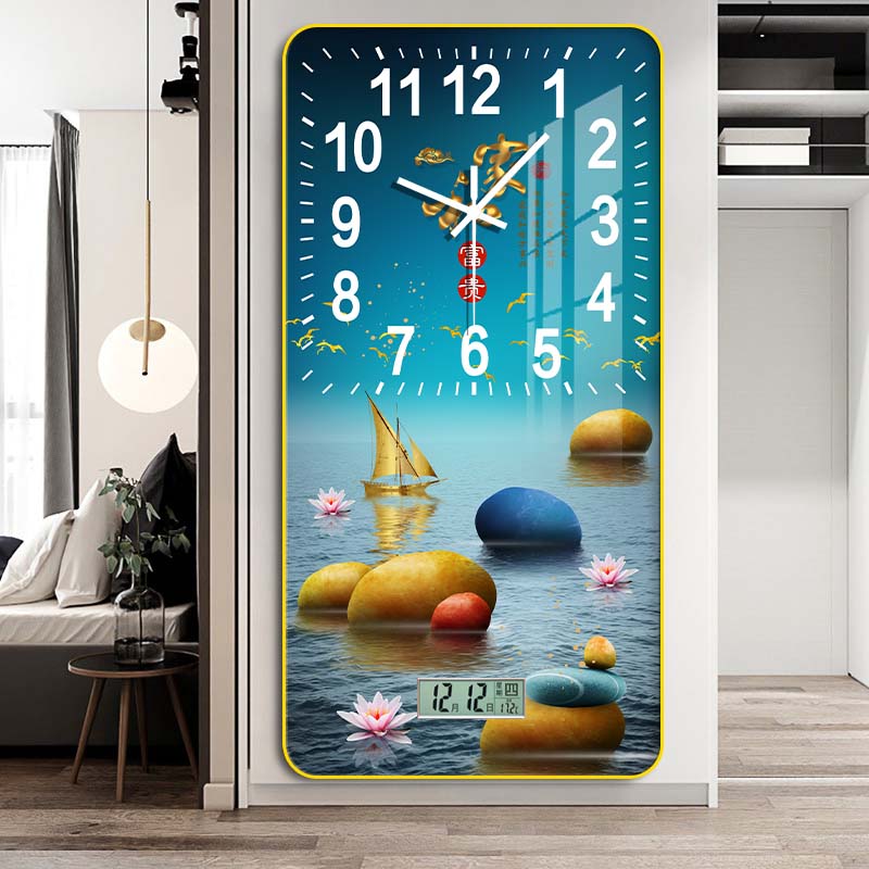 本格浮力款顺风顺水横幅客厅防水装饰画玄关卧室床头走廊挂画钟表