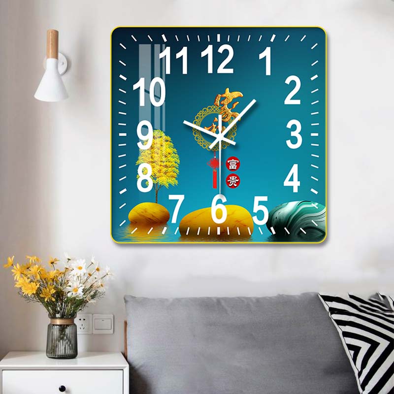 本格方形家和富贵钟表万年历客厅卧室餐厅床头沙发背景墙装饰挂画