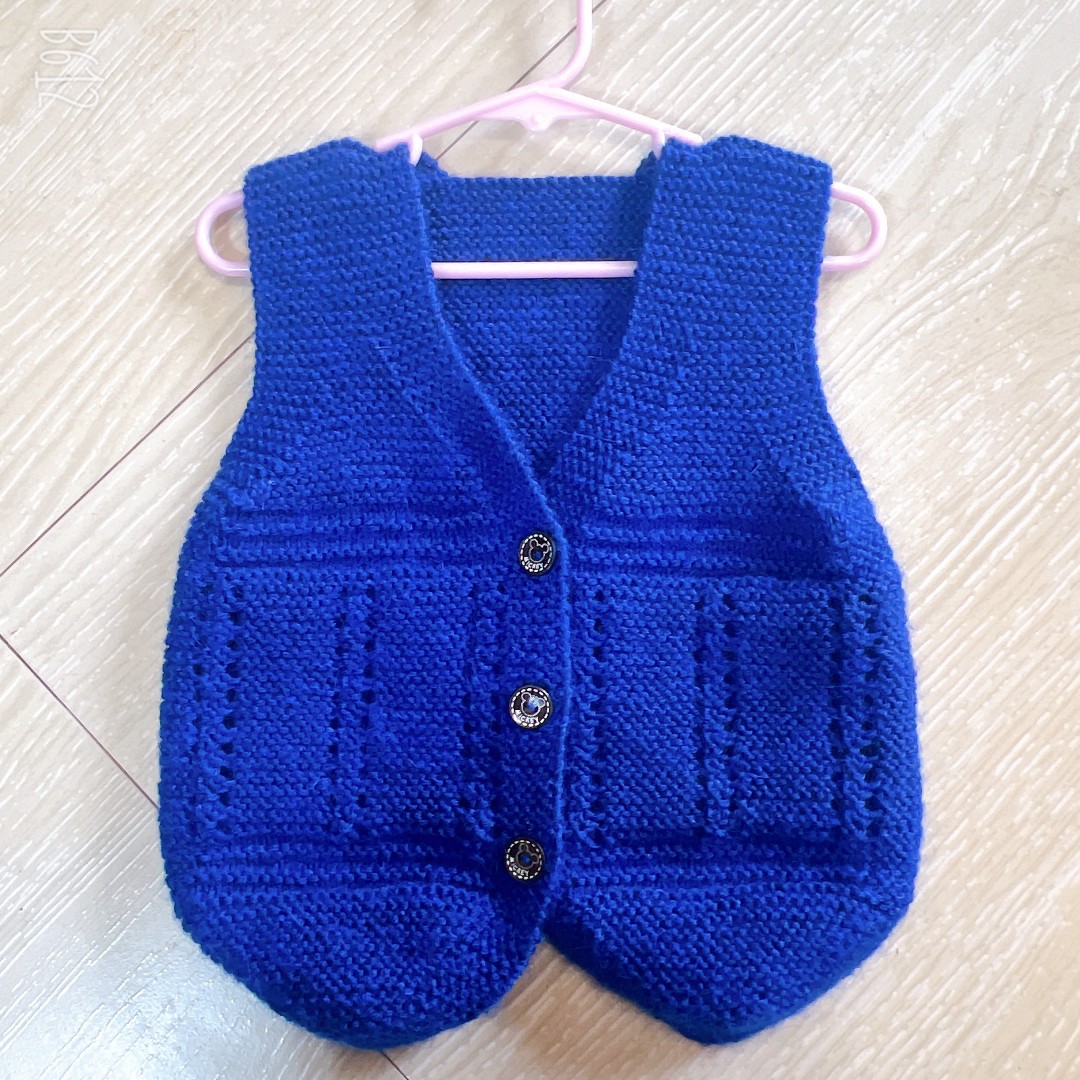 西装外穿马甲上衣无袖秋冬针织马夹材料包手工织0到3岁3到6岁