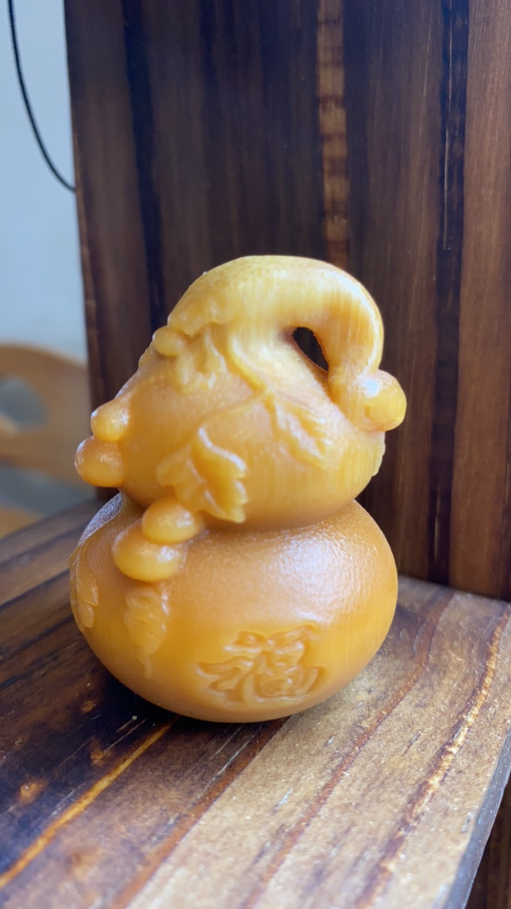 竹雕《葫芦》福禄手把件竹子雕刻